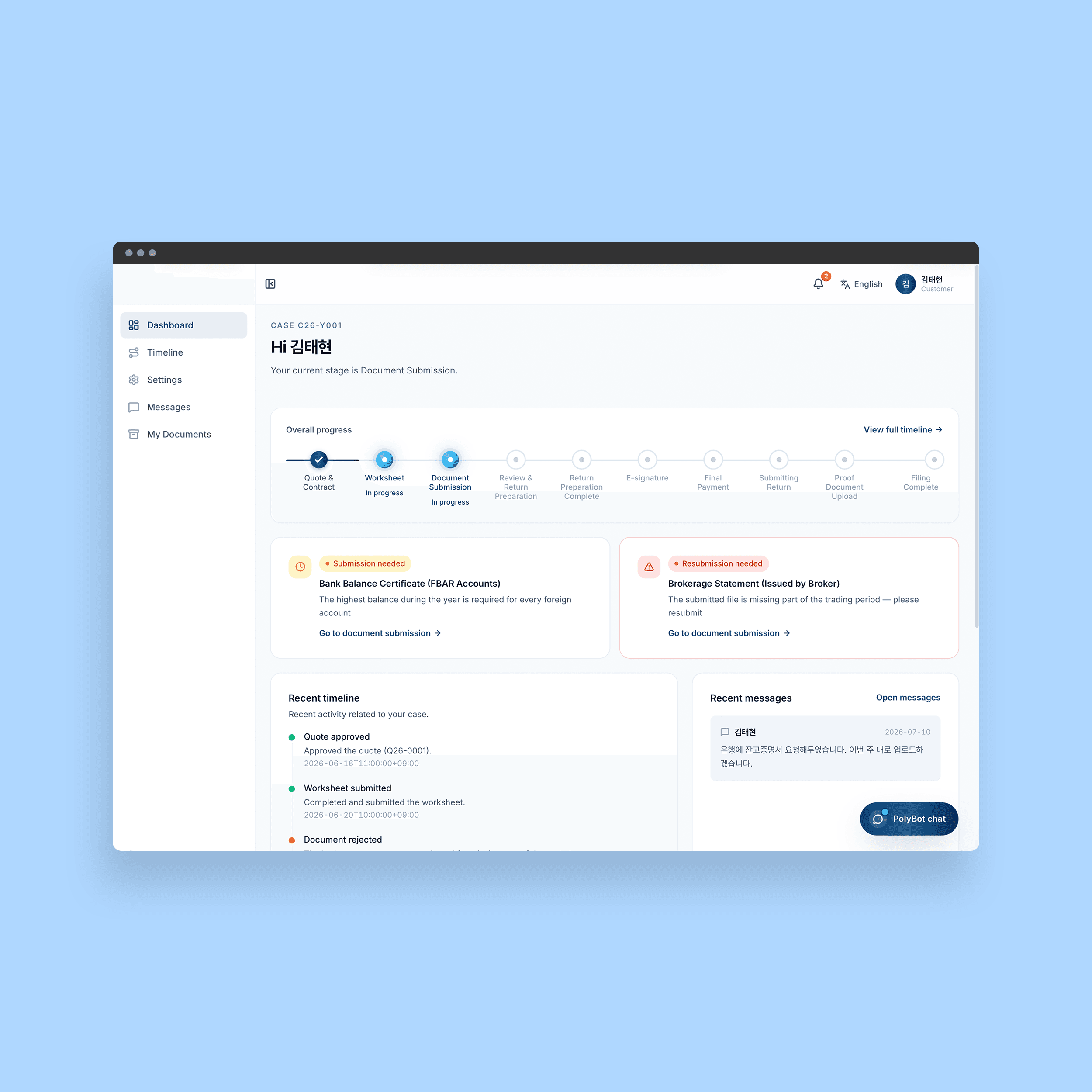 Plateforme de déclaration fiscale aux États-Unis - PolyGlot AI multilingue